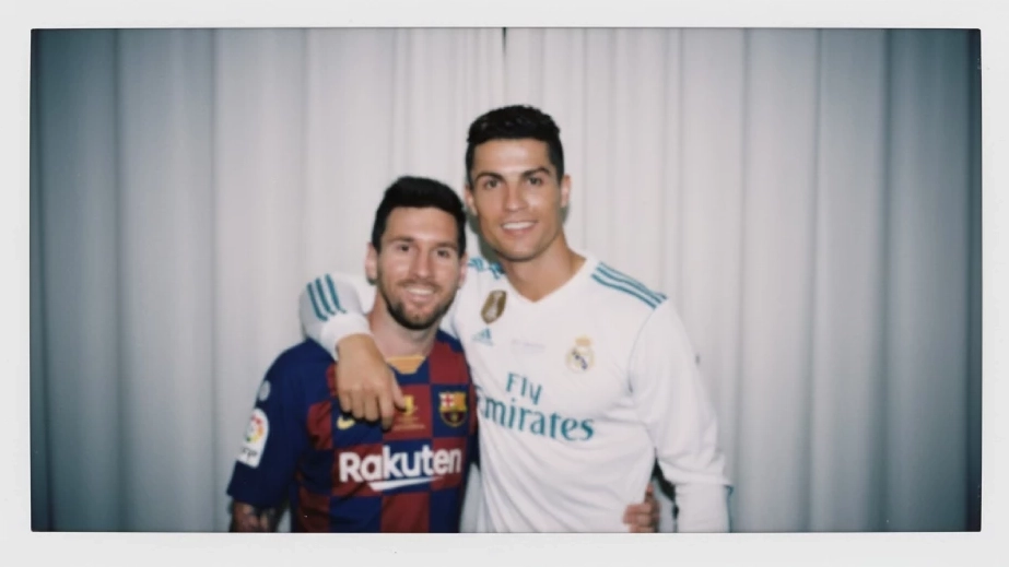 Messi y Ronaldo foto Polaroid