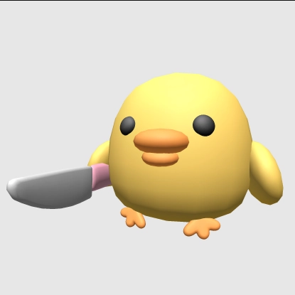 Patico con cuchillo en Roblox