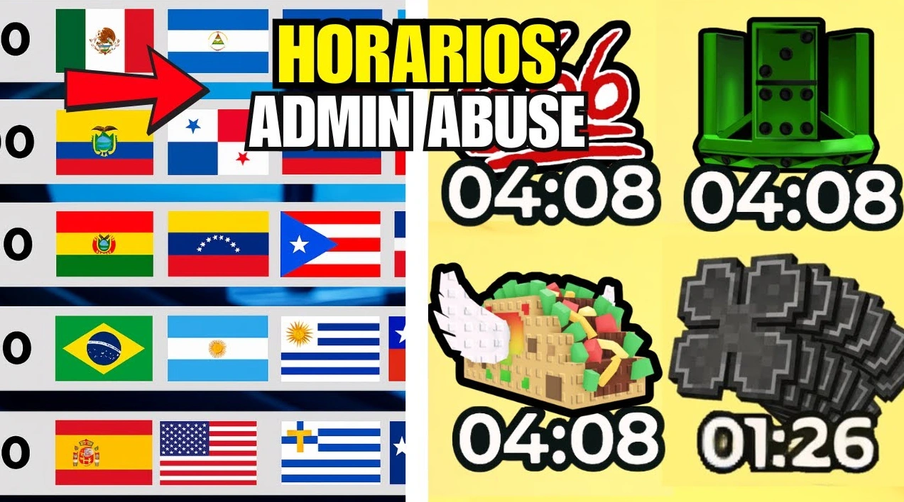 Horarios Admin Abuse Martes de Tacos en Roba un Brainrot