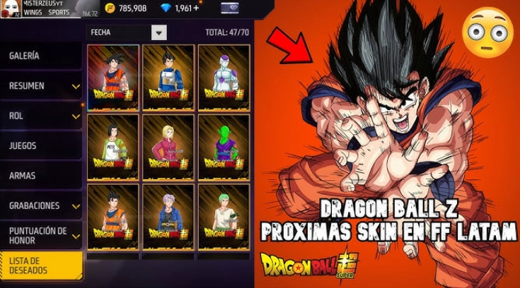 Próxima colaboración Dragón Ball Z x Free Fire