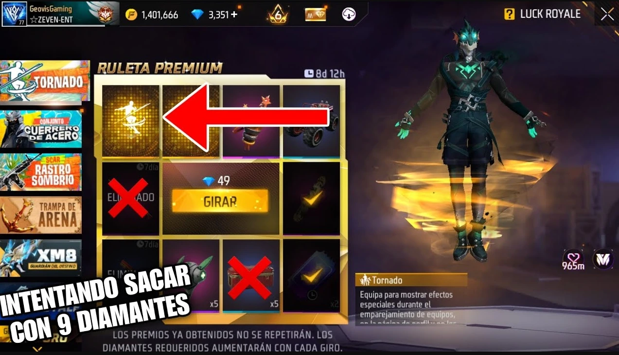 Nuevo emote de tornado en Free Fire