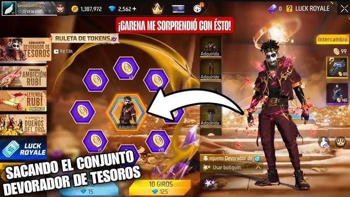 Conjunto devorador de tesoros en Free Fire