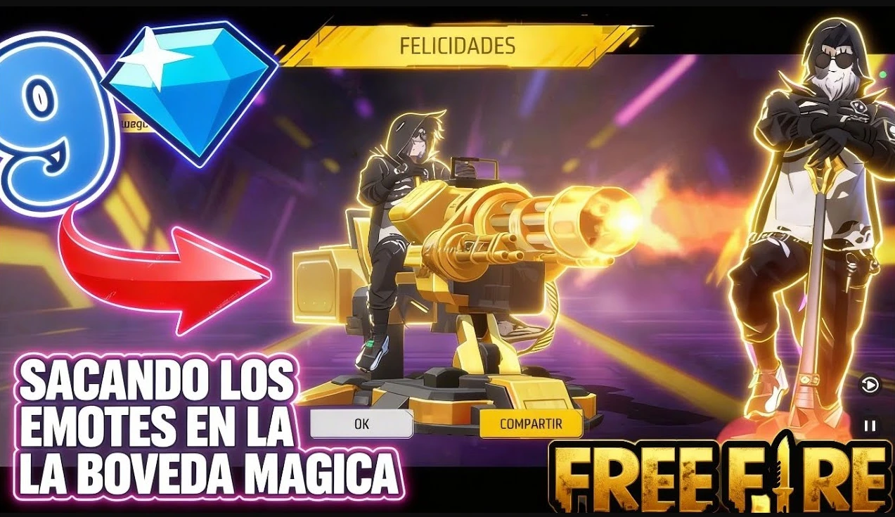 Emotes máximo poder de fuego y fuego de la victoria en Free Fire