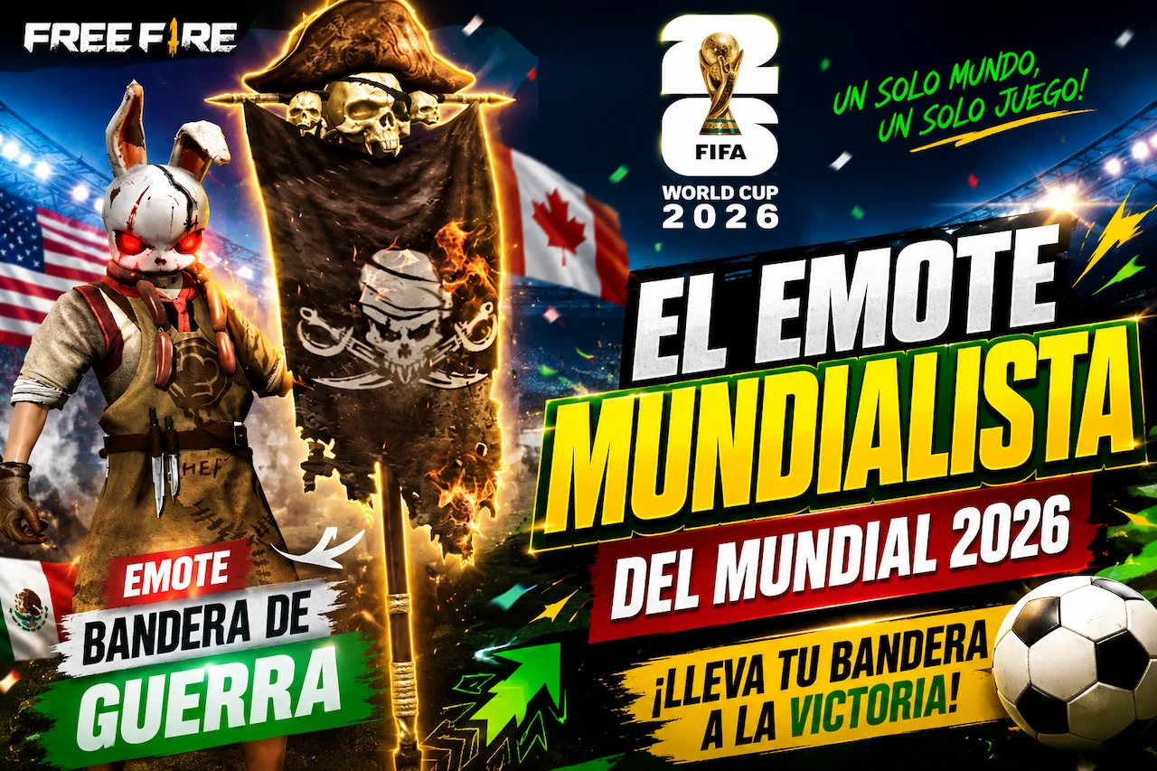 Emote mundialista de la bandera de guerra en Free Fire