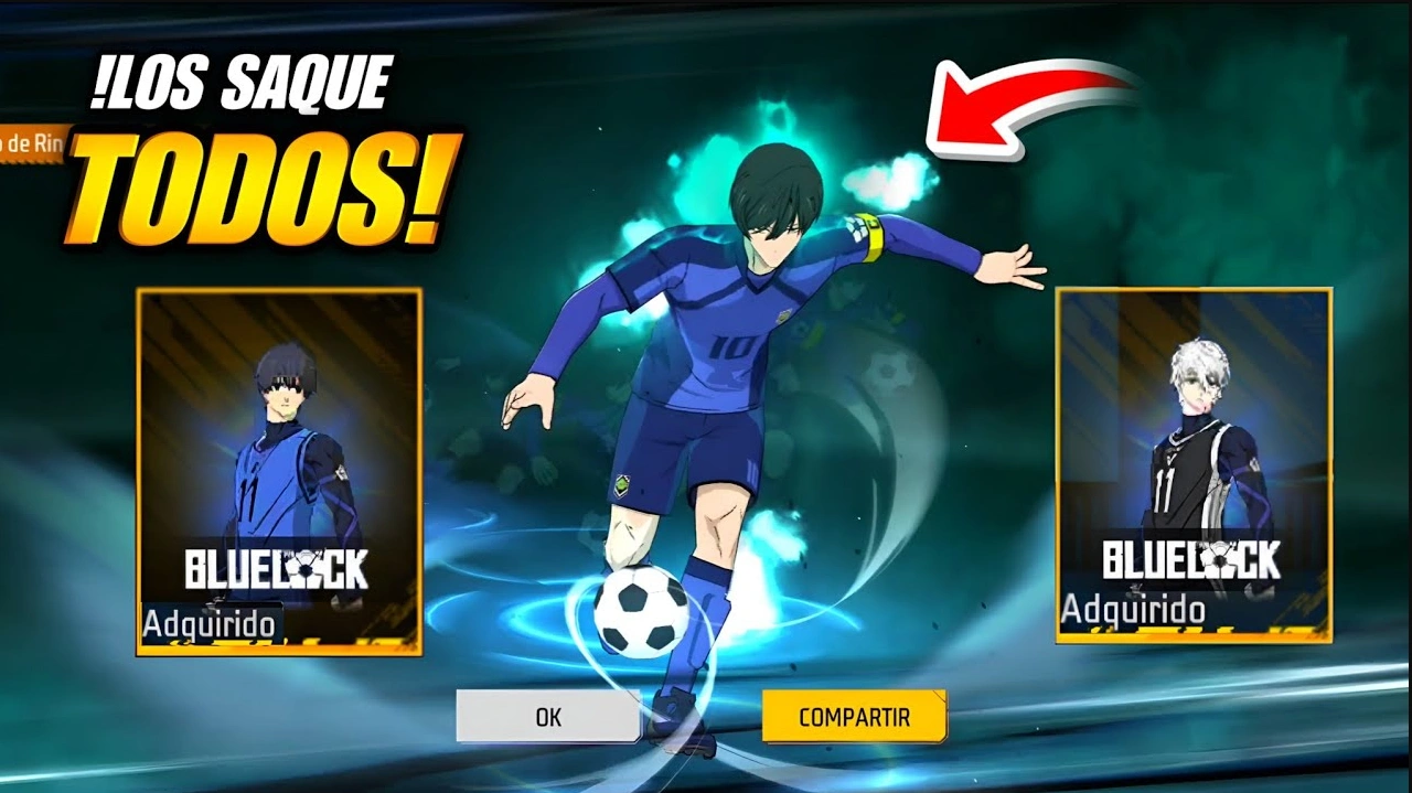 Sacando skins de Blue Lock en Free Fire